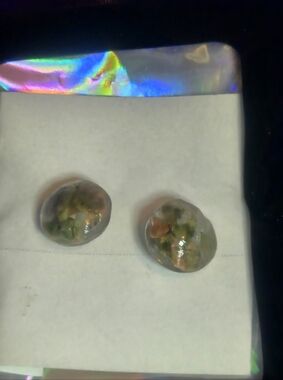 Unakite Resin Earrings Post/studs